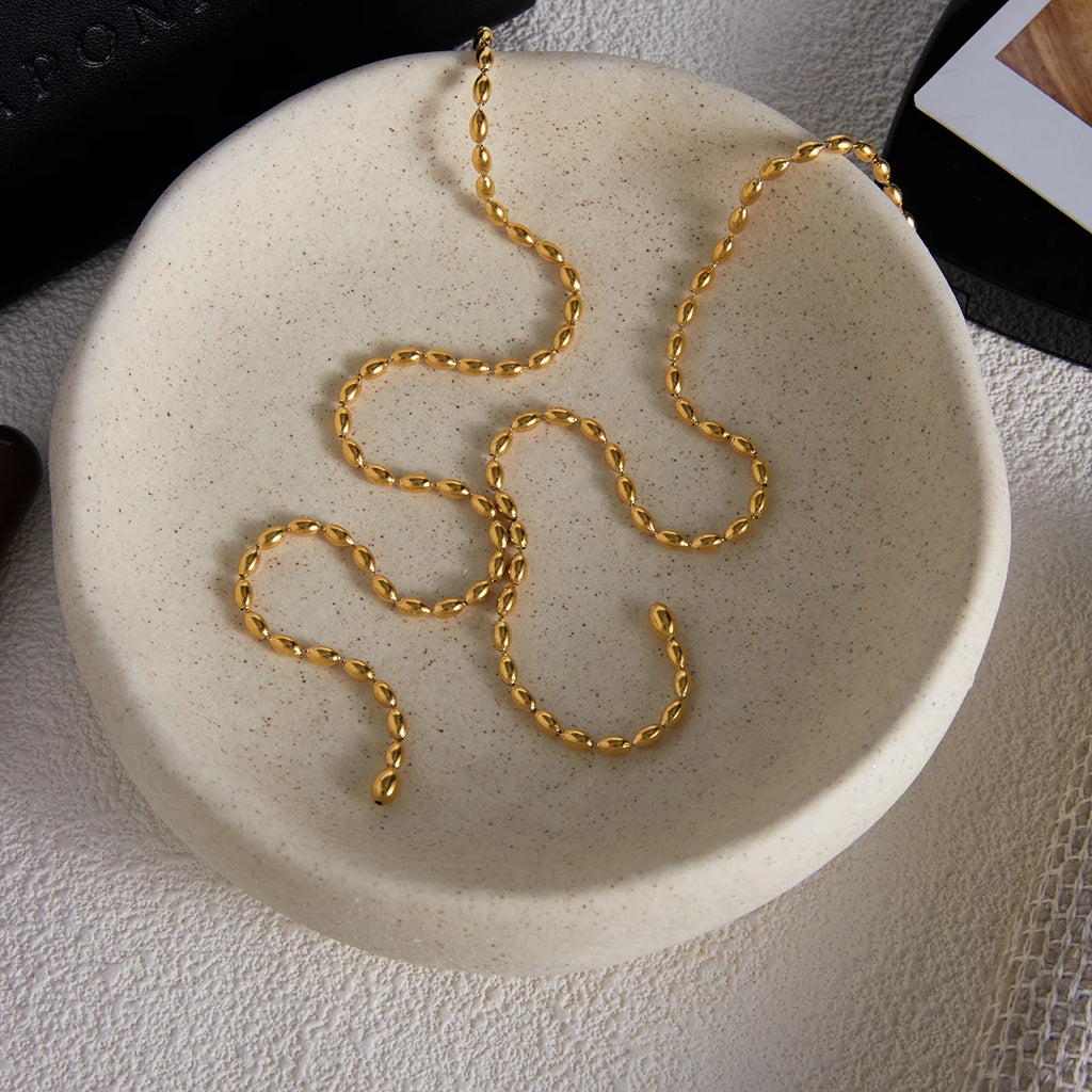 Youthway Fashionable Pearl Fringe Y-shaped Chain Necklace Stainless Steel 18k Gold Color-plated Women's Necklace