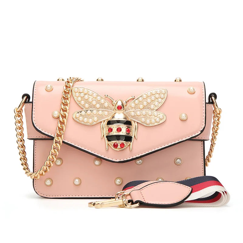 Bee Pearl Crossbody Bags For Women 2021 Chains Bee Luxury Handbags Designer Famous Brand Shoulder Bag Hand Sac A Main Female