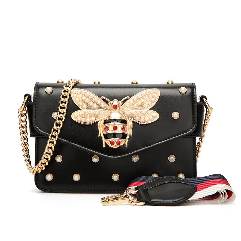Bee Pearl Crossbody Bags For Women 2021 Chains Bee Luxury Handbags Designer Famous Brand Shoulder Bag Hand Sac A Main Female