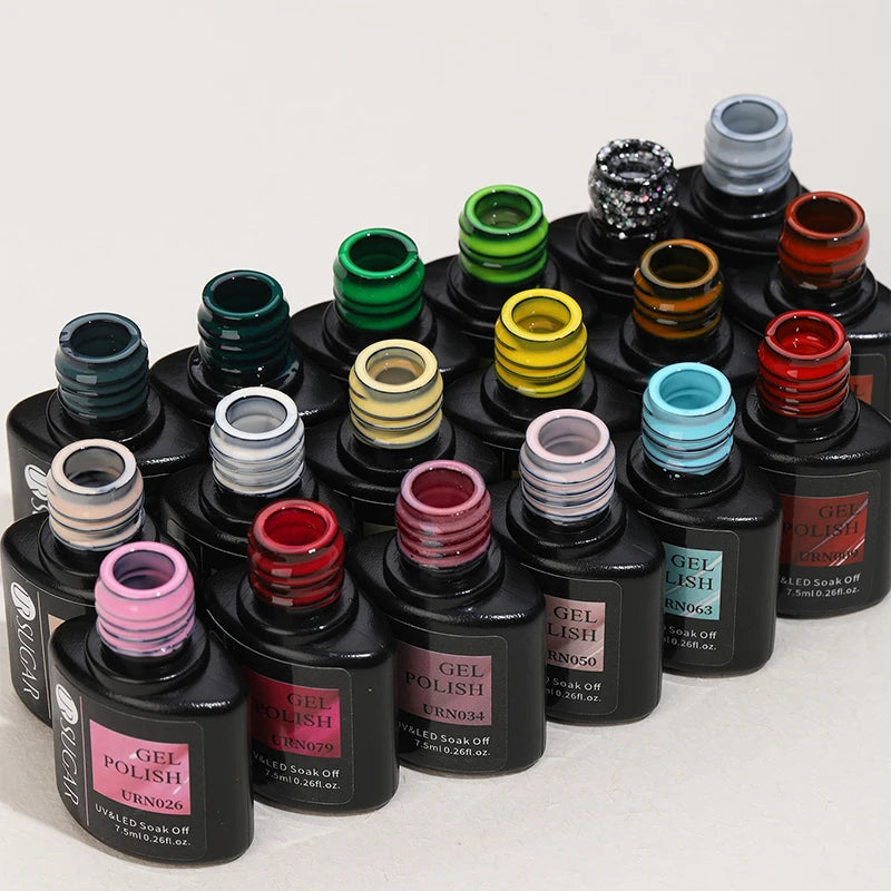 UR SUGAR 7.5ml Nude Glitter Color Nail Gel Polish Semi-permanent Varnish Soak Off Nail Art Base Top Coat UV LED Gel Manicure