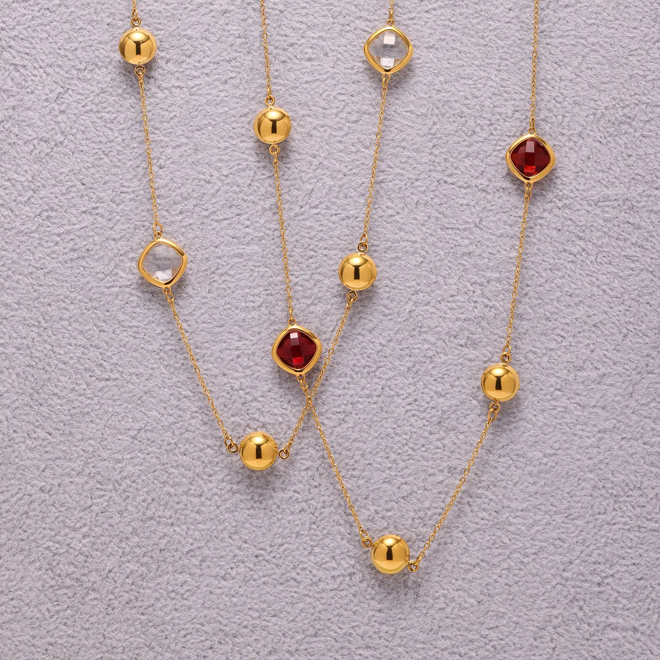 Nivora High Quality Multipcolor Glass Necklace For Women Stainless Steel Chain Charm Wedding Women Necklace Jewelry Accessory