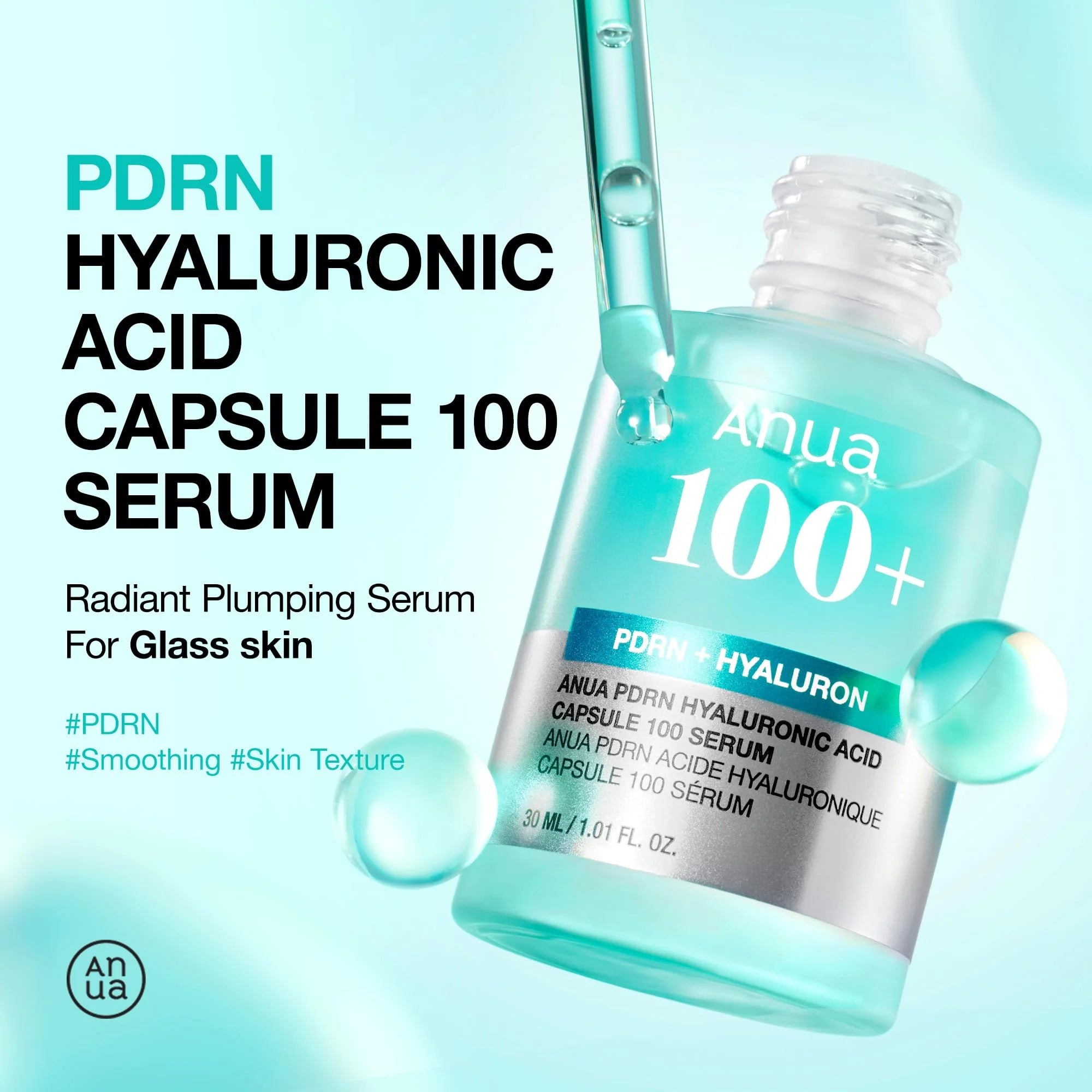 Anua PDRN 100+ Hyaluronic Acid Serum Capsules Moisturizing Revitalizing Face Serum Korean Skincare Beauty Essentials