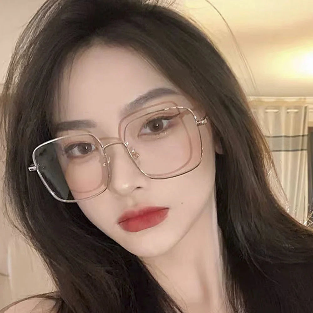 Oversized Anti Blue Light Glasses Men Women Diamond Studded Oversized Square Eyeglasses Computer Goggles Eyewear Glitter Frame