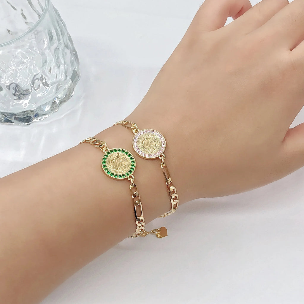 Fashion Men Women Religious Figure Adjustable Bracelet High-Quality Party Gold-Plated Zircon Jewelry for Daily Wear