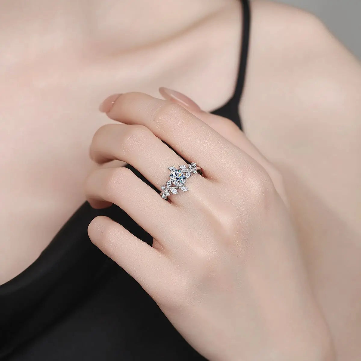 100% Platinum Pt950 Certified 1CT 5*7mn Oval Cut D VVS1 Moissanite Rings for Women 18K White Gold Diamond Band Wedding Jewelry