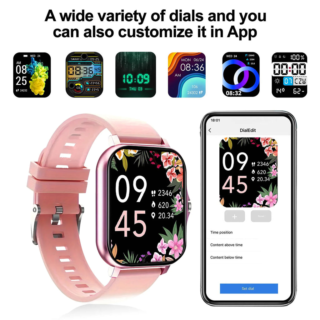 Smart watch, wireless calling /dial, multi -Sport mode, calling reminder and rejection,information reminder,for iPhone/Andriod