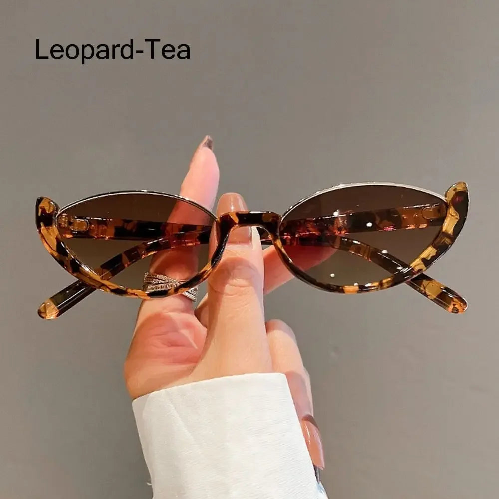Vintage Small Cat Eye Sunglasses for Women Trendy Half-frame Sun Glasses UV400 Fashion Shades Eyewear Summer Anti UV Sunglasses
