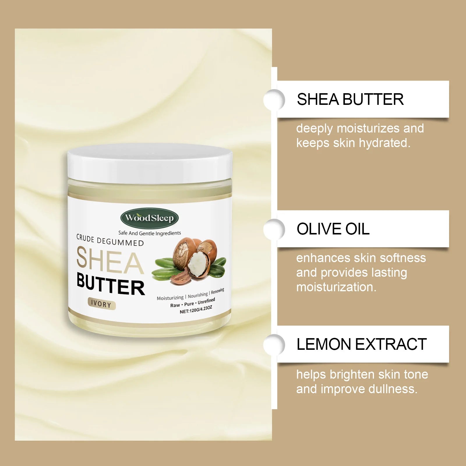 Shea Butter Moisturizer Body Cream Soothe Dry Skin Deep Hydration Fade Fine Lines Increase Elasticity Repair Barrier Body Lotion
