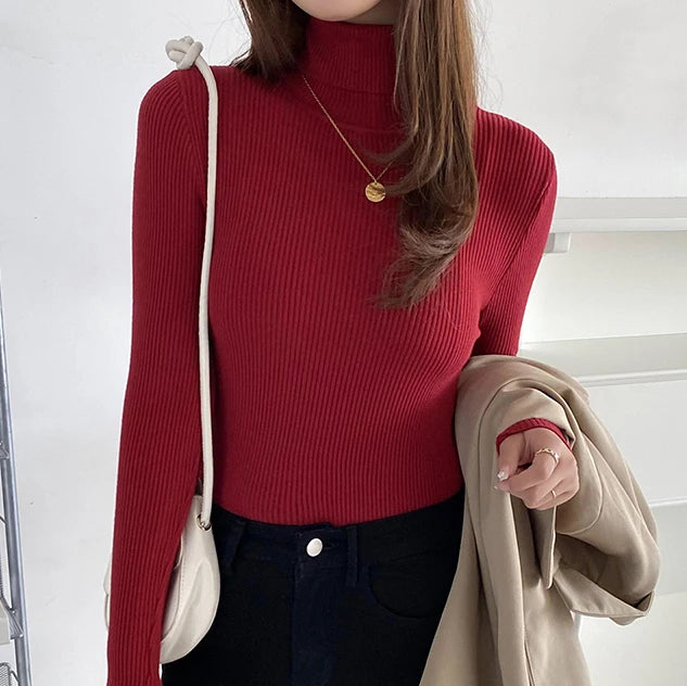 Heliar Women Fall Turtleneck Sweater Knitted Soft Pullovers Cashmere Jumpers Basic Soft Sweaters For Women 2025 Autumn Winter