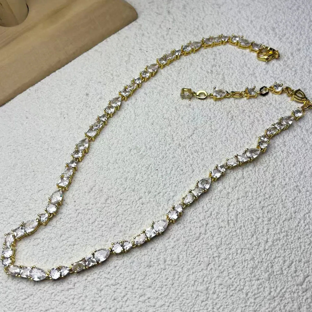 Original Geometric Charms Teardrop Jewelry Necklace Fine Jewelry Set Women Water Drop Bracelet Earrings Ring Romantic Gift