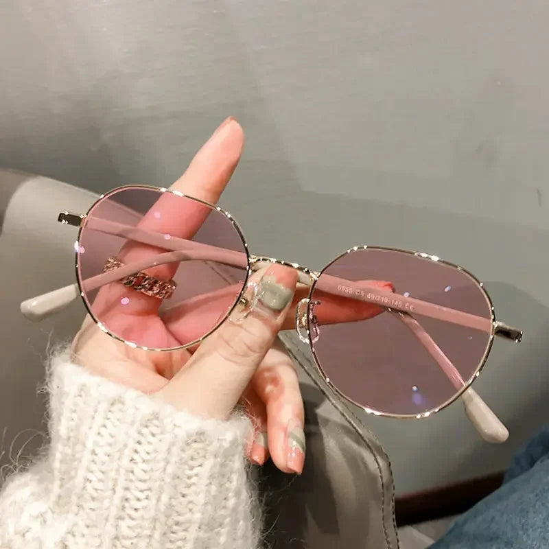 Fashion Photochromic Myopia Glasses Men Women Vintage Finished Near Sight Eyeglasses Retro Round Frame Intelligent Sunglasses