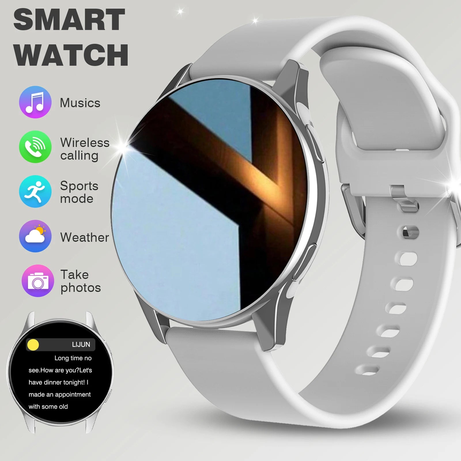 Smart Watch, Wireless Call/Dial, Multi-Sport Mode, Multiple APP Reminders, Suitable for Men and Women, Compatible with IPhone/An