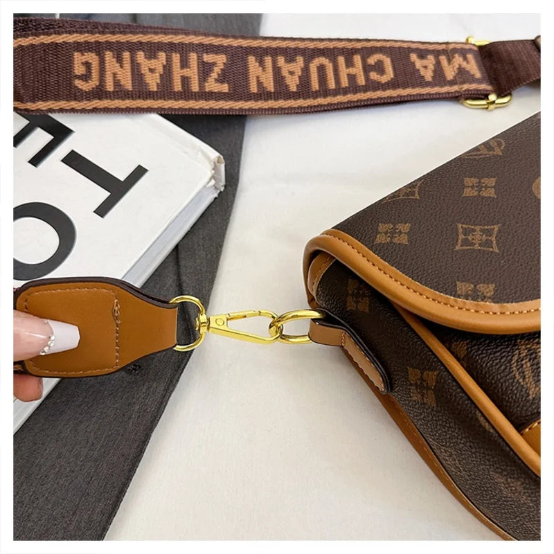 New Classic Texture Crossbody Bag Versatile Crossbody Bag High-End Underarm Bag Nurse Bag Wide Shoulder Strap Bag