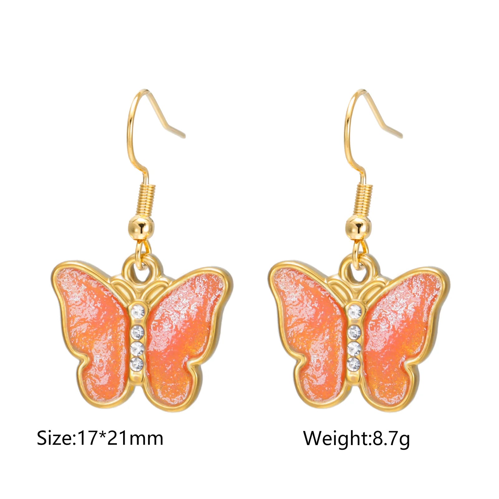 Cazador Stainless Steel Colorful Butterfly Earrings Drop Earrings For Women Girls Jewelry Party Birthday Gift Wholesale