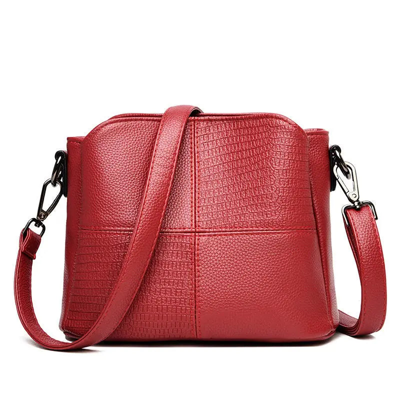 Simple Stitching Shoulder Bags For Women Soft Leather Crossbody Messenger Bag Phone Purse Brands Lady Handbag Clutch