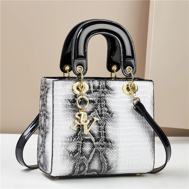 Fashion gradient high-grade alligator print women's handbag, texture all matching travel single shoulder crossbody bag