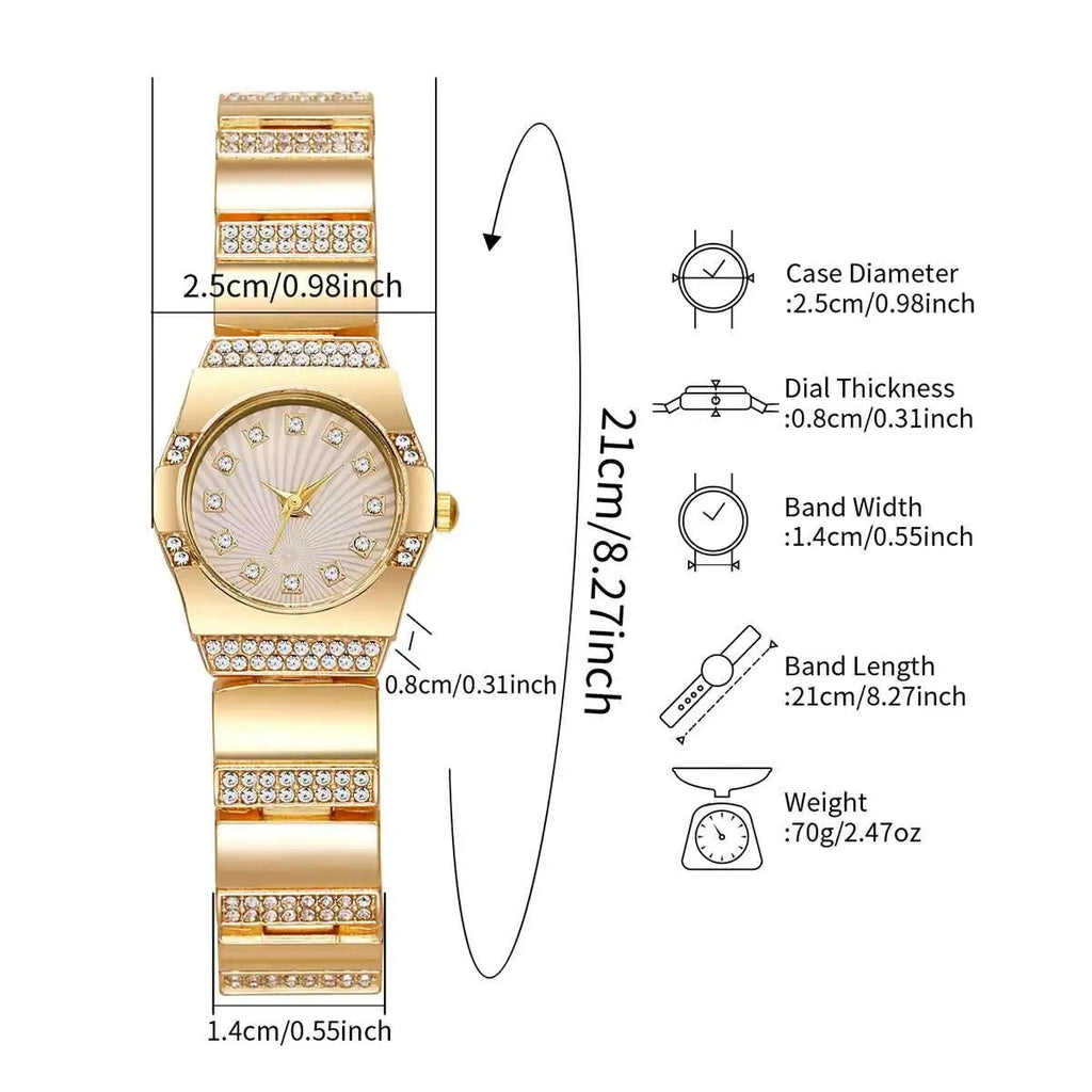 Luxury Rhinestone Women Watches Fashion Small Dial Quartz Watch Steel Strap Wristwatches for Girls Clock Reloj Mujer