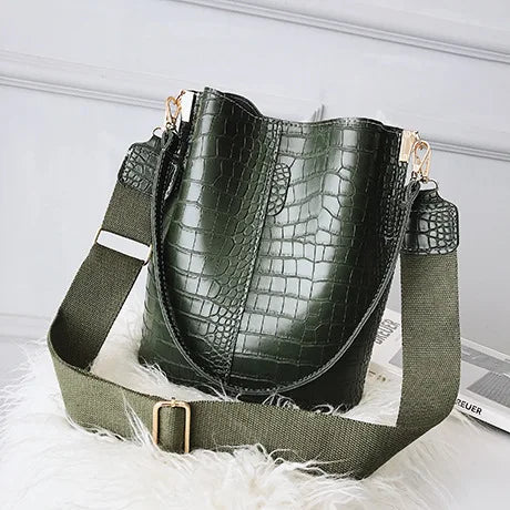 Women's bag Female Shoulder bag Handbag for women Crossbody bag new fashion Alligator print one-shoulder bucket bag