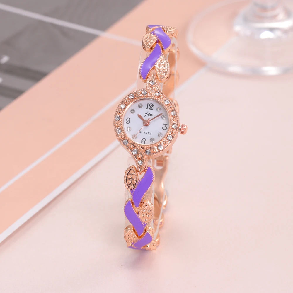 5pcs Fashion Versatile Watch For Women Watch 2023 Fashion Versatile Women's Love Watch Band Rhinestone Set Diamond British watch