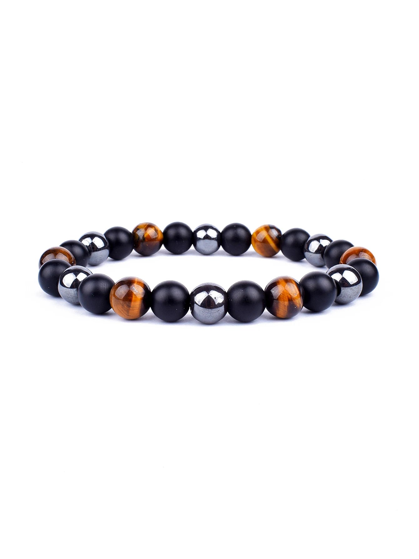 Triple Power Beaded Bracelet Tiger's Eye for Courage Obsidian Grounding & Pyrite for Wealth Natural Stones Healthy Care Jewelry
