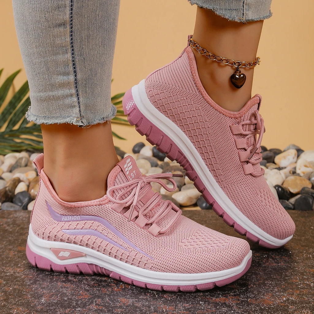 Women's shoes, soft soles, not tired feet,summer sneakers platform shoes, flying weaving, breathable women's sneakers shoes