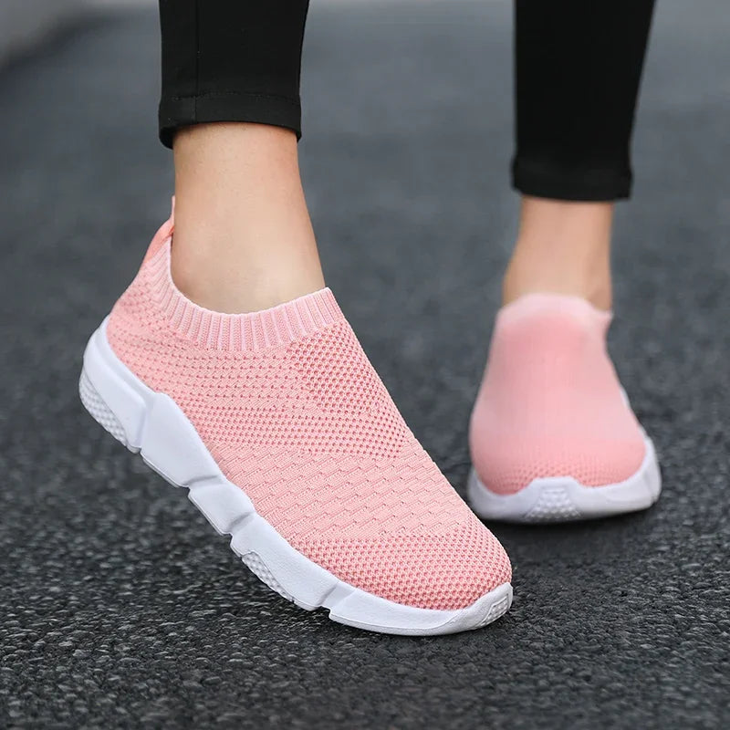 Sneakers Women Shoes Knitting Sock Sneakers Women Slip On Laides Walking Shoes for Woman Loafers Flats Tenis Famela Plus Size