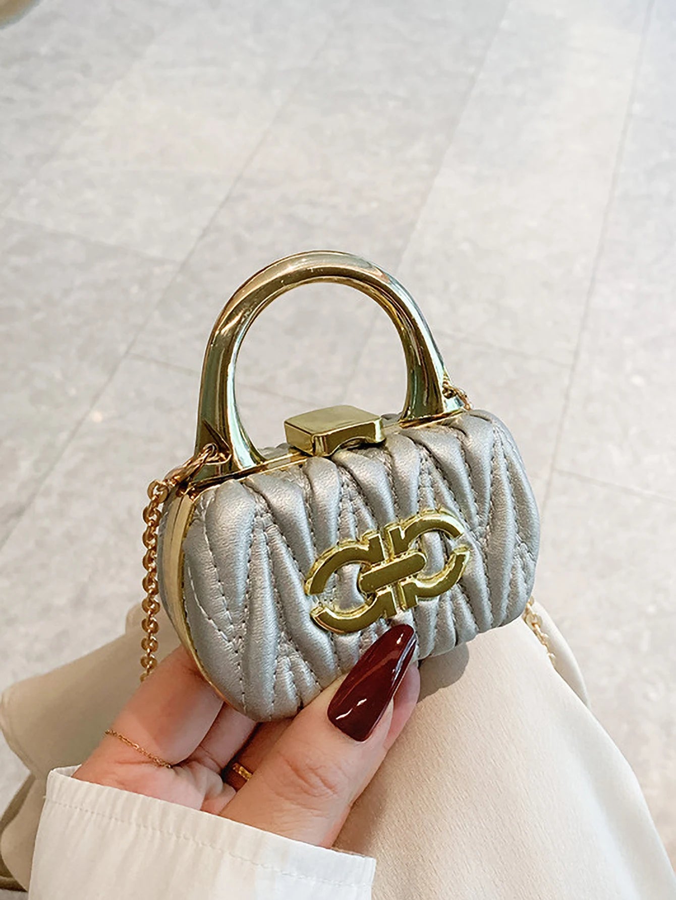 Exquisite and compact mini chain mouth red envelope, fashionable small fragrance style single shoulder diagonal cross bag