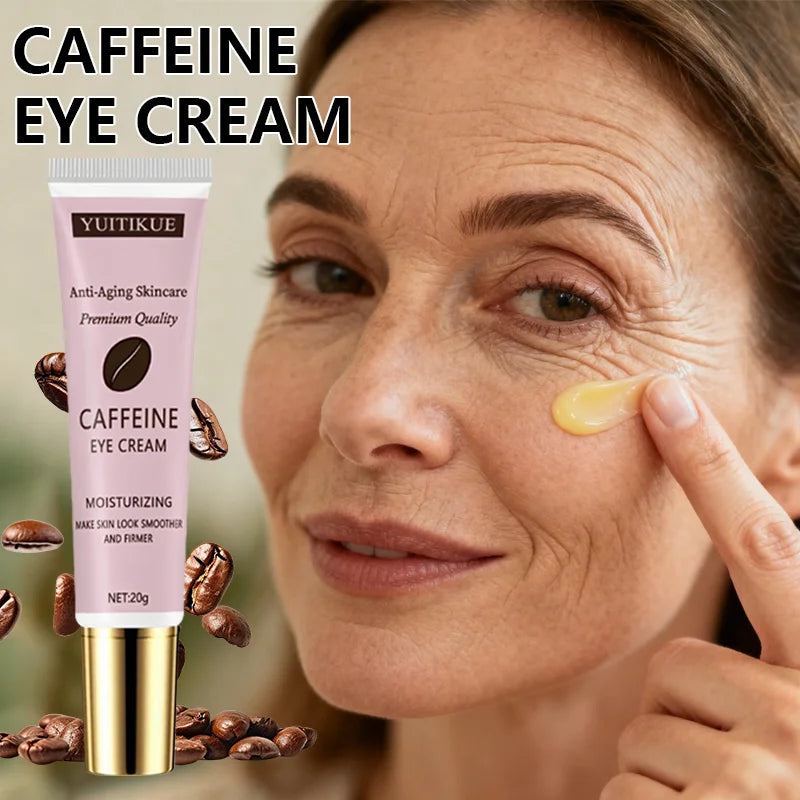 YUITIKUE Caffeine Eye Cream - Lifting and Firming, Brightening Skin, Reduces Fine Lines Around Eyes, Moisturizing Eye Care Cream