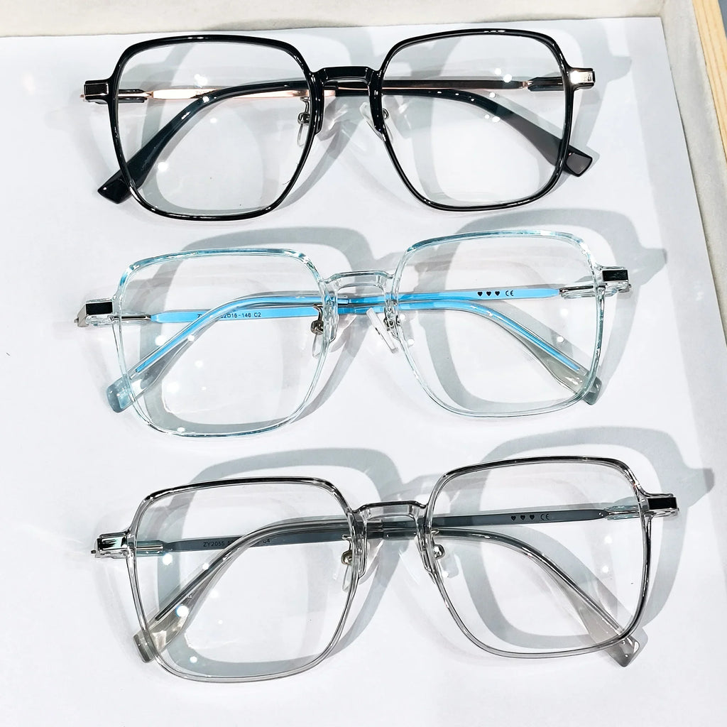 Large Square Reading Glasses with Glitter, Fashionable Reading Glasses, Reading Glasses for Women and Men  +1.0 To +4.0