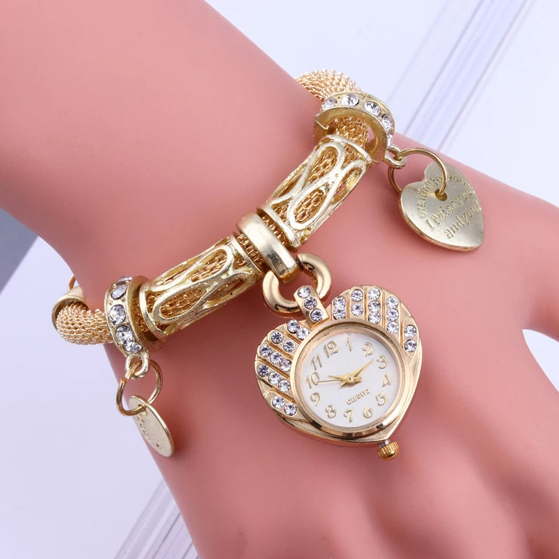 Foreign trade hot selling fashionable rhinestone inlaid women's bracelet watch alloy steel strip women's bracelet watch watch