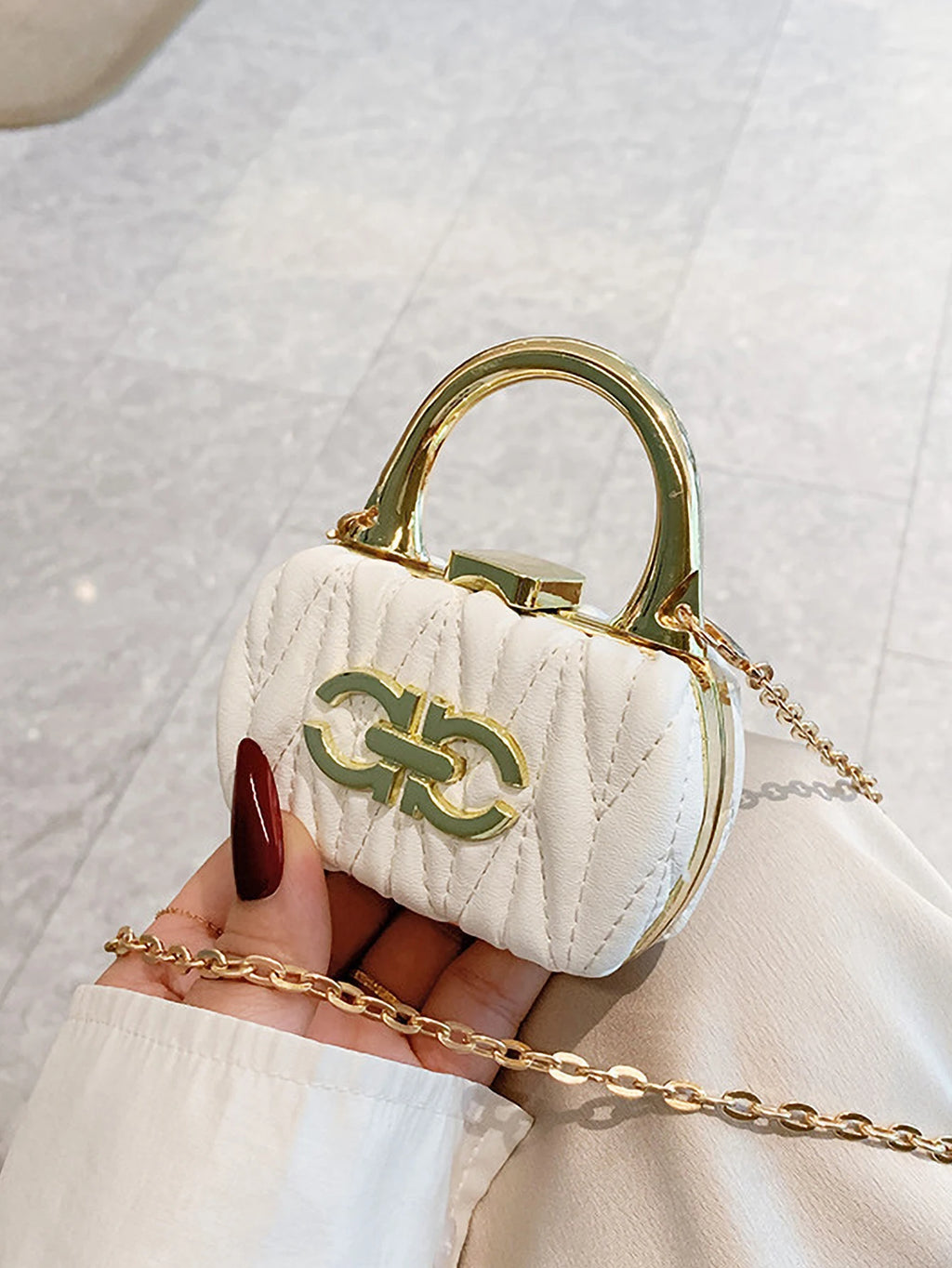 Exquisite and compact mini chain mouth red envelope, fashionable small fragrance style single shoulder diagonal cross bag