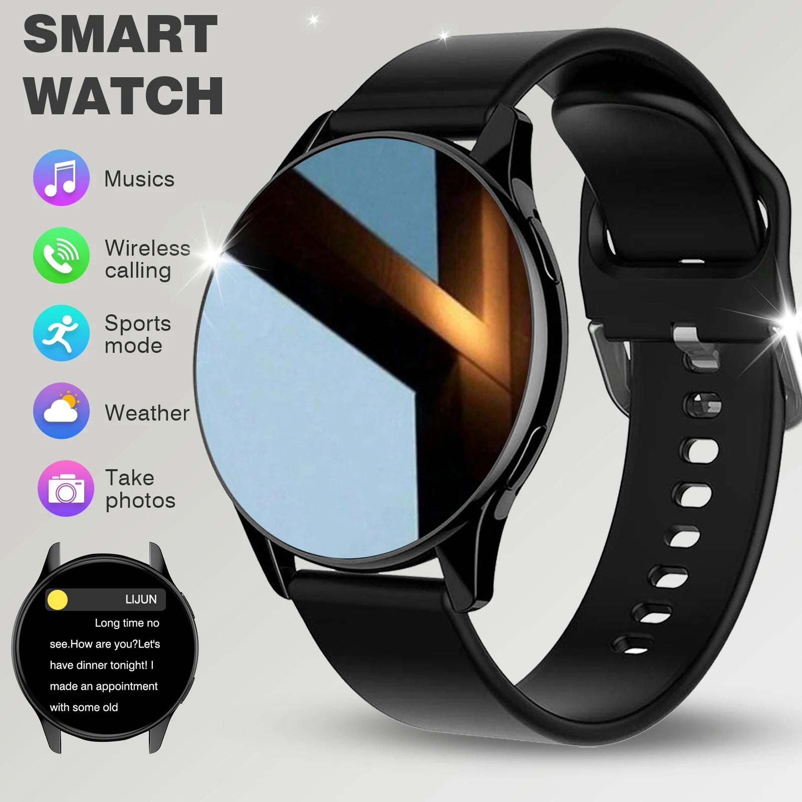 Smart Watch, Wireless Call/Dial, Multi-Sport Mode, Multiple APP Reminders, Suitable for Men and Women, Compatible with IPhone/An