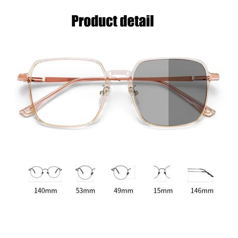 New Style Photochromic Myopia Glasses Men Women Color Changing Eyeglasses Anti UV Sunglasses Luxury Short-sighted Eyewear 0~-6.0