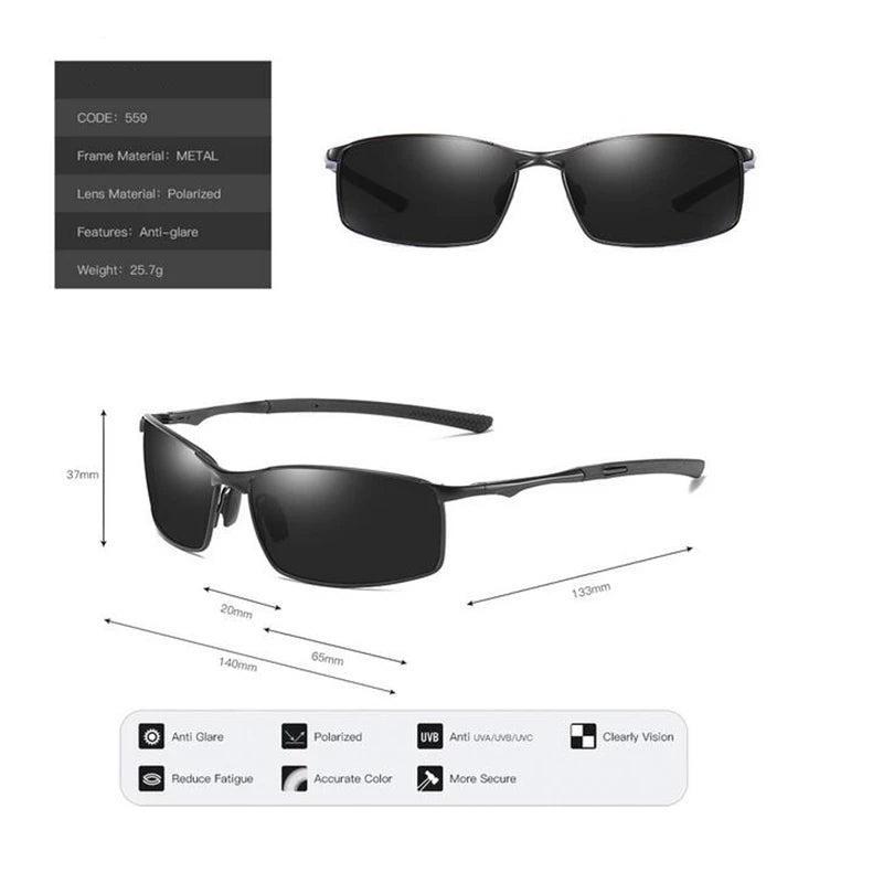 Anti-Glare Square Myopia Sunglasses Men Polarized Fashion Metal Driving Prescription Sun Glasses For Male 0 -0.5 -0.75 To -6.0