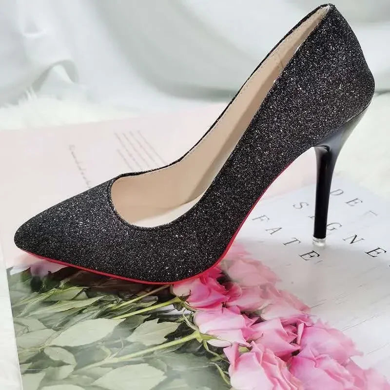 2024 Fashion High Heels 35-45 Plus Size Women Shoes 12cm Thin Stiletto Banquet Wedding Shoes Sexy Pointed Toe Ladies Party Shoes