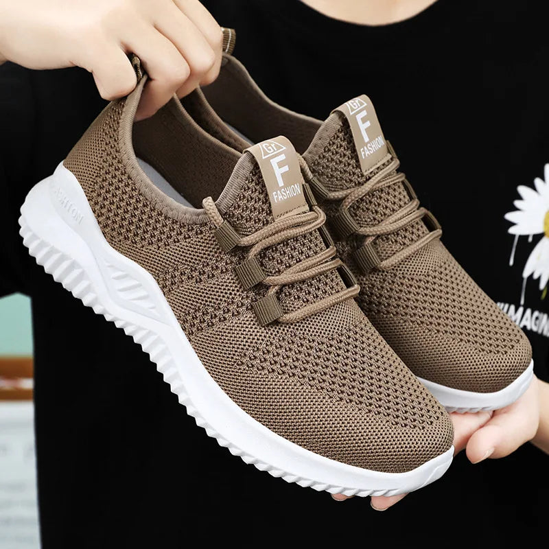 Spring Women Mesh Breathable Casual Shoes Woman Lace-up Vulcanized Shoes Ladies Platform Sneakers Female Shoes Zapatos De Mujer