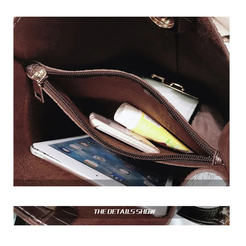 Women's bag Female Shoulder bag Handbag for women Crossbody bag new fashion Alligator print one-shoulder bucket bag