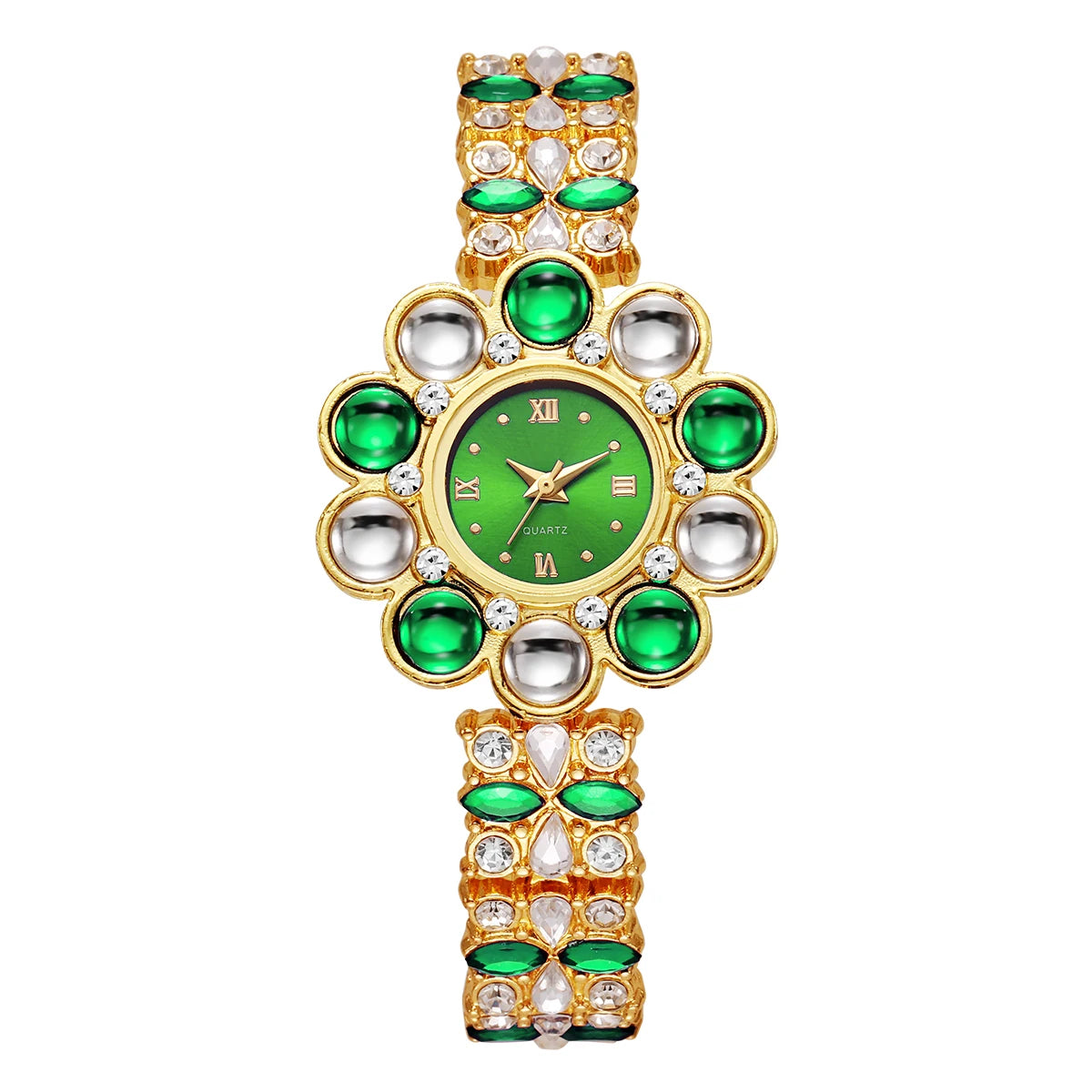 Luxury Rhinestone Women Watches Flower Dial Bracelet Quartz  Wristwatch for Ladies Clock Reloj Mujer