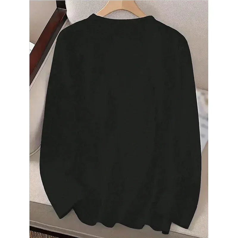 Christmas All Seasons Long Sleeve T Shirt Women's Round Neck Vintage Tshirt Ladies Graphic Y2k Tees Tops T-shirt Streetwear