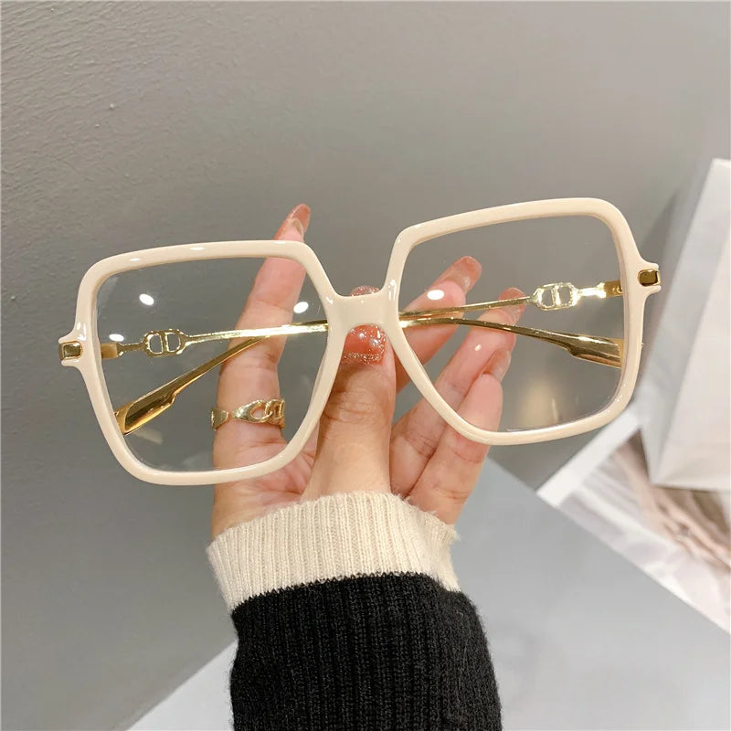 GM LUMIAS Fashion Oversized Square Eyewear Women Retro Chic Blue Light Bloking Glasses Trendy Brand Design Decor Optical Frames