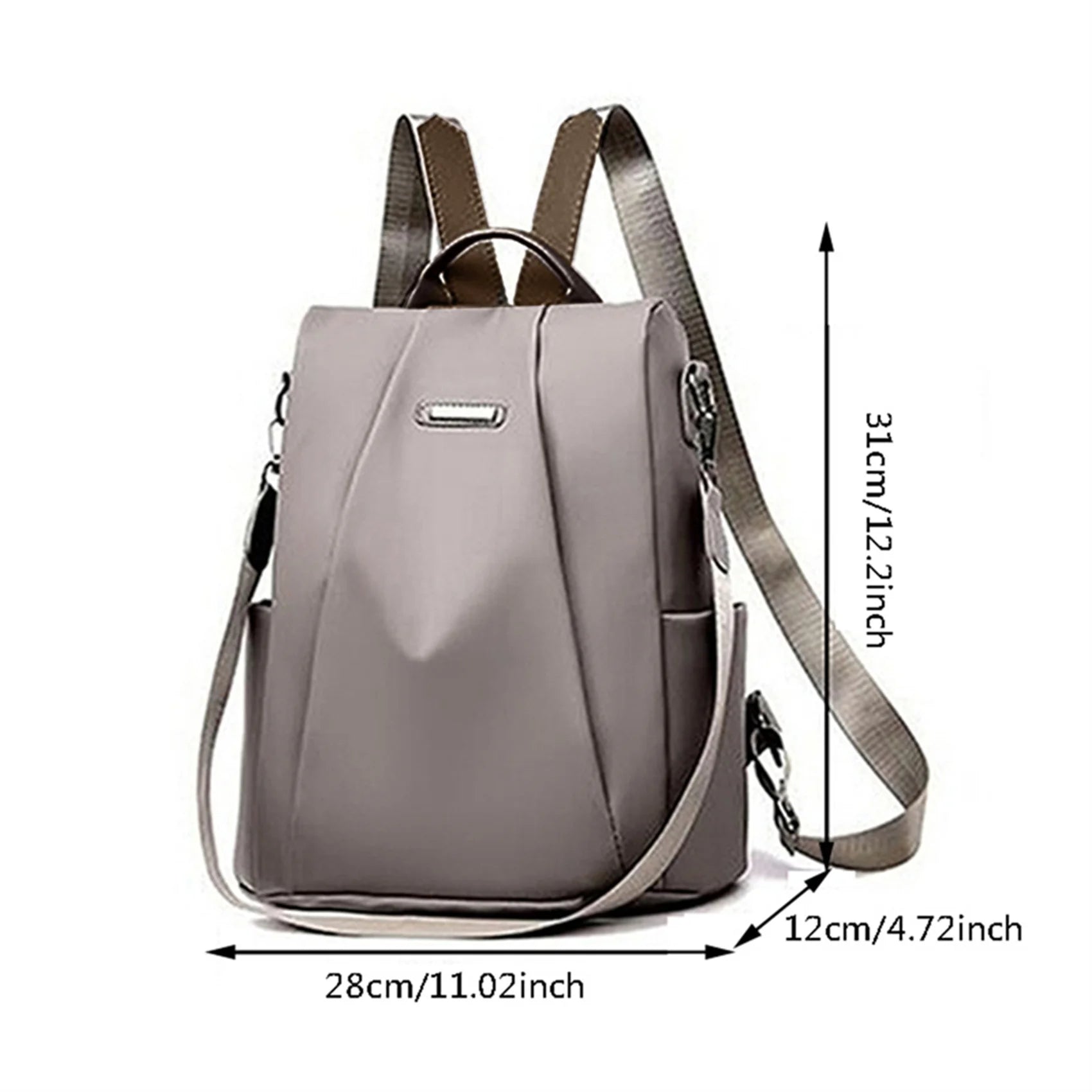 Women Backpack Casual Simple Solid Color Female School Bag Fashion Large Capacity All-match Travel Lady Shoulder Bag Black Khaki