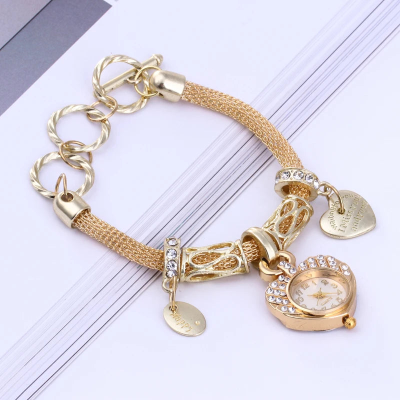 Foreign trade hot selling fashionable rhinestone inlaid women's bracelet watch alloy steel strip women's bracelet watch watch