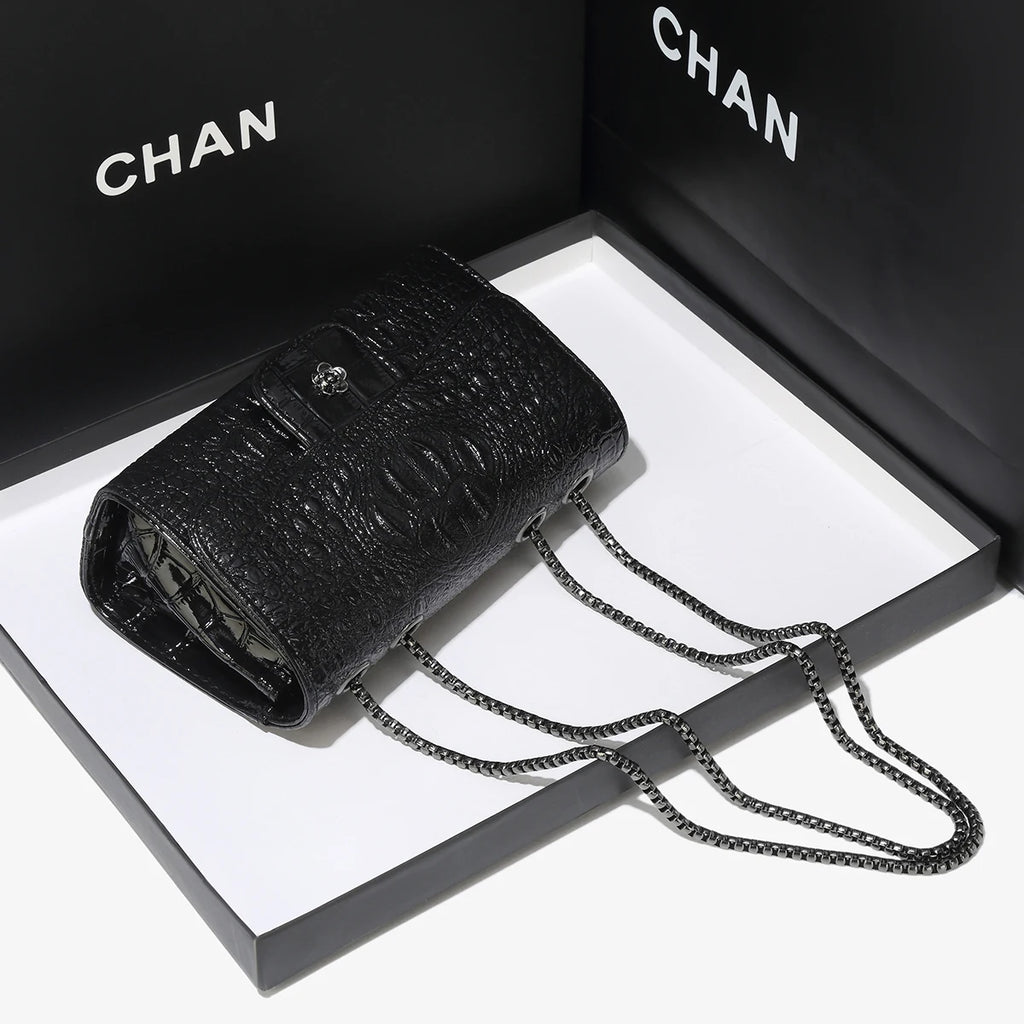 Simple Mini Crocodile Pattern Small Square Bag Summer New Style Trendy Versatile Chain