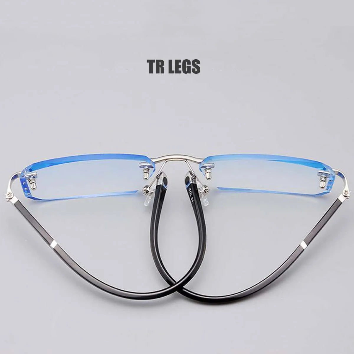 Business Photochromic Myopia Glasses for Men Diamond Cut Rimless UV400 Luxury Eyeglasses Color Changing Diopters -1.0 To -4.0