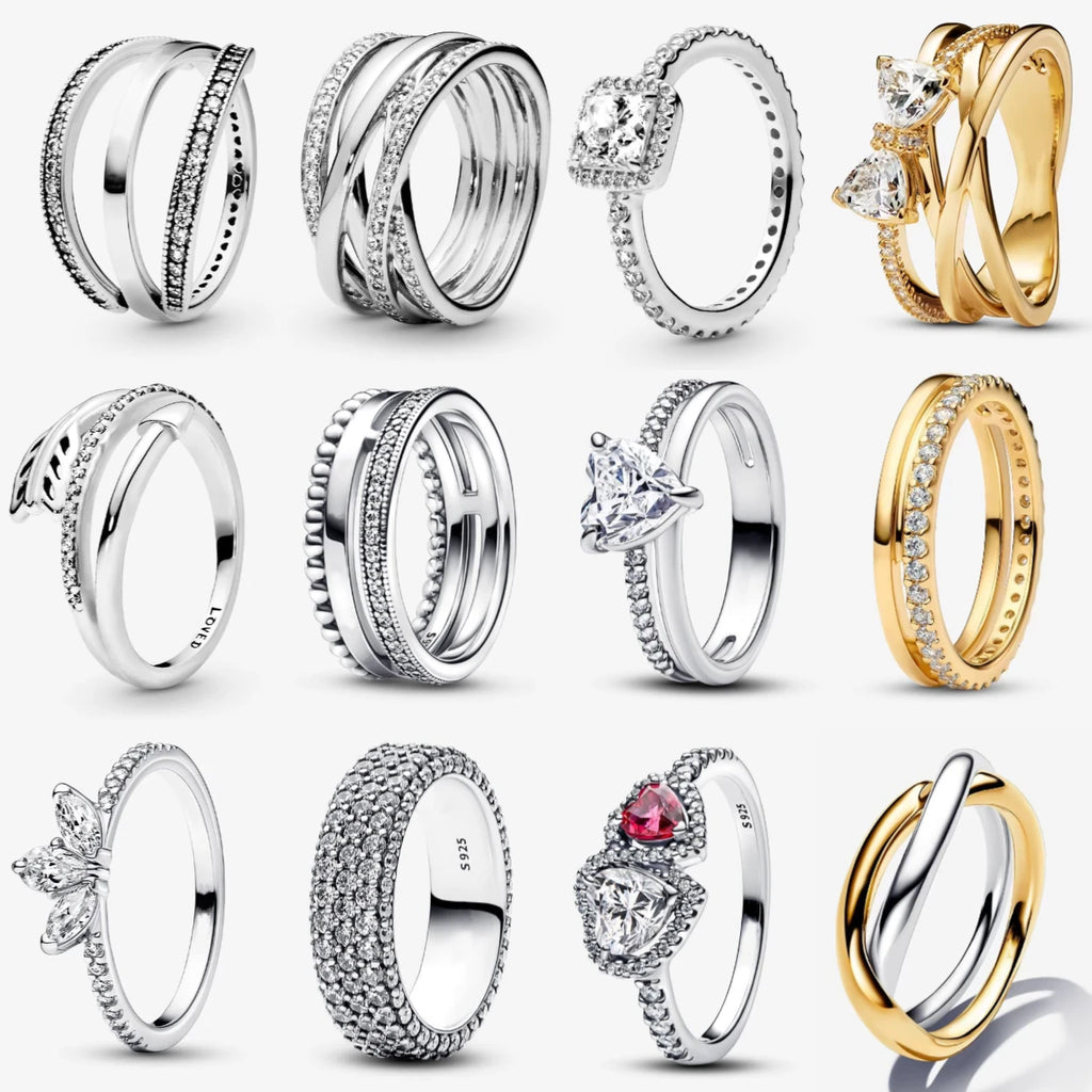 100% 925 sterling silver ring Classic Crown Light luxury charm exquisite suitable for ladies Valentine's Day jewelry gifts