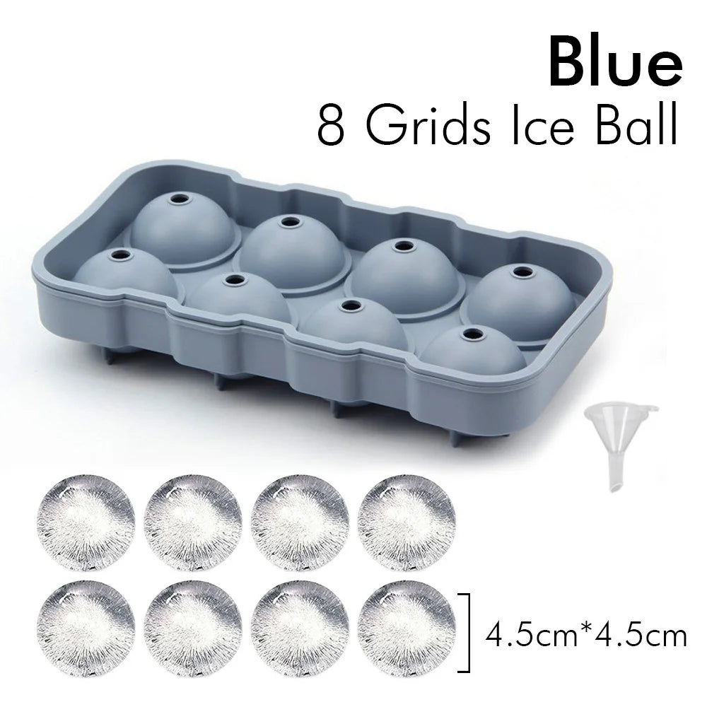 8-Grid Ice Cube Maker Molds Ice Cube Tray Silicone Ice Mold Reusable Ice Mould Ice Cream Tools Kitchen Items Kitchen Accessories