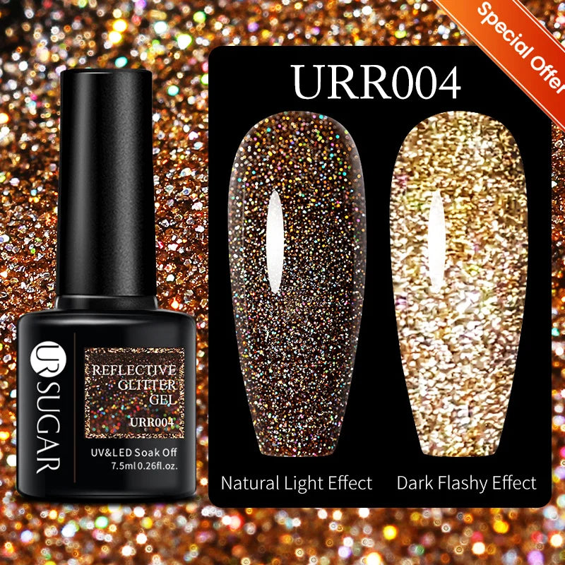 UR SUGAR 7.5ml Nude Glitter Color Nail Gel Polish Semi-permanent Varnish Soak Off Nail Art Base Top Coat UV LED Gel Manicure