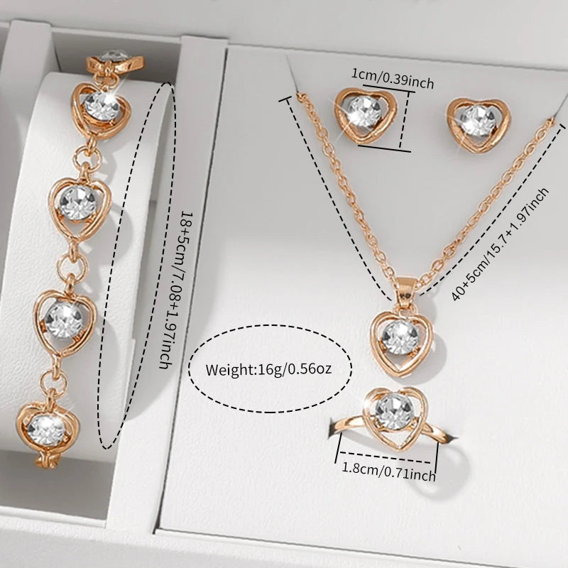 New simple and fashionable women's round dial leather strap quartz watch + exquisite jewelry set Back to school season graduatio