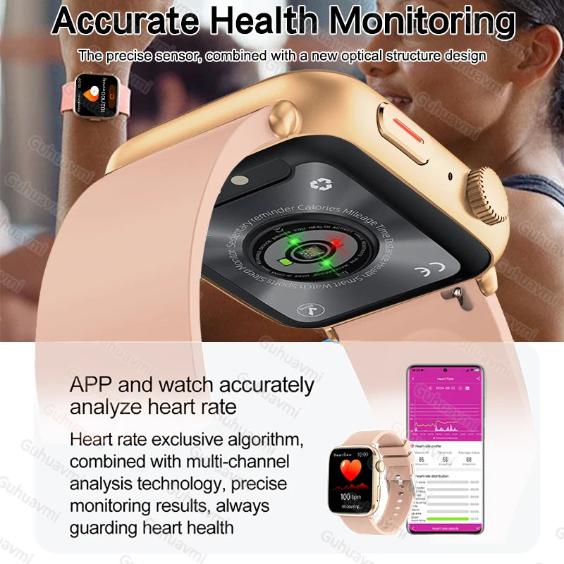 1.85-inch AMOLED Screen Smart Watch Women Bluetooth Call NFC Heart Rate Blood Pressure SP02 Lady Smartwatch For Xiaomi 2025 New