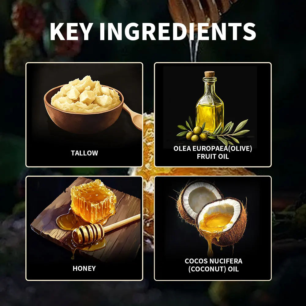 Whipped Beef Tallow and Manuka Honey Balm Organic Face Cream Moisturizer Body Lotion Skin Care and Lip Balm Aging Hydrating